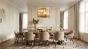 Brass Amber Chandelier in Dining Room.webp