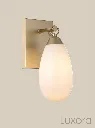 Antique Brass Wall Sconce Glass Shade Detail.webp