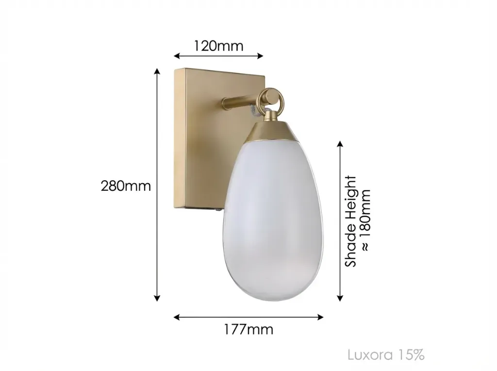 Antique Brass Wall Sconce Technical Dimensions.webp