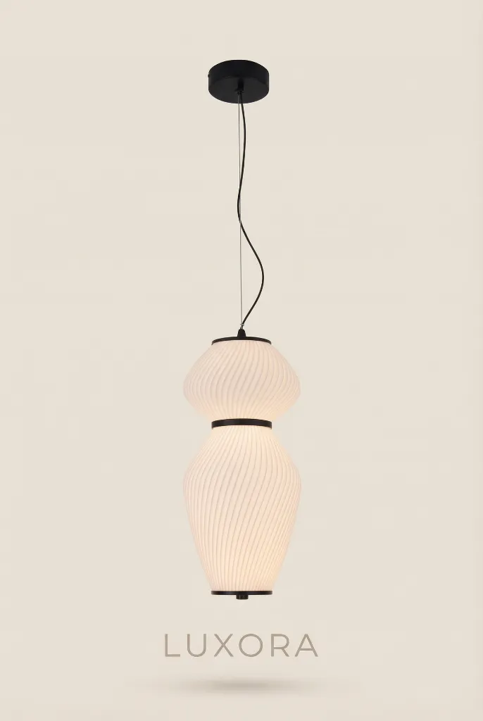 Pleated Pendant Lamp Three-Quarter Angle.webp