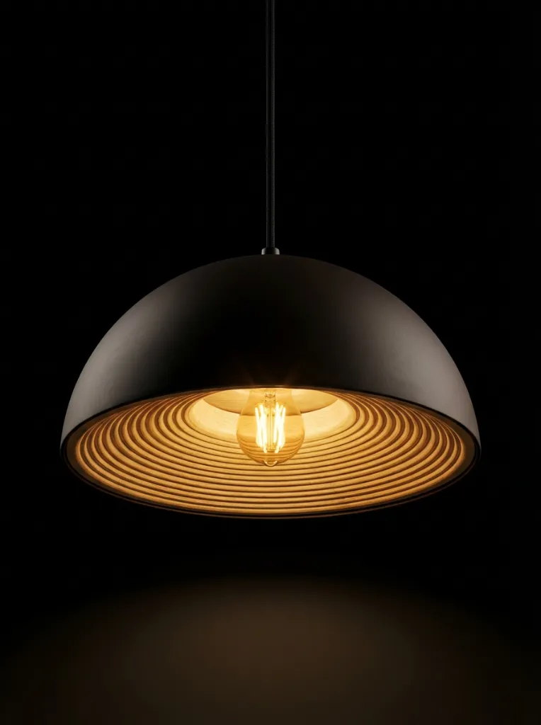 Dome Pendant Light Dark Background.webp
