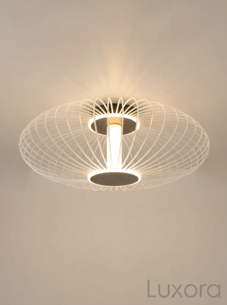 Antique Brass Wire Cage Ceiling Light Centered Hero.webp