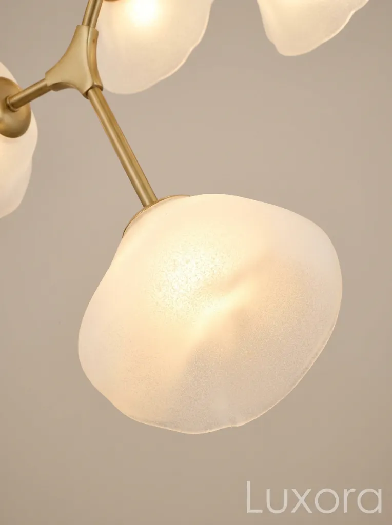 Gold Chandelier Frosted Glass Glass Detail.webp