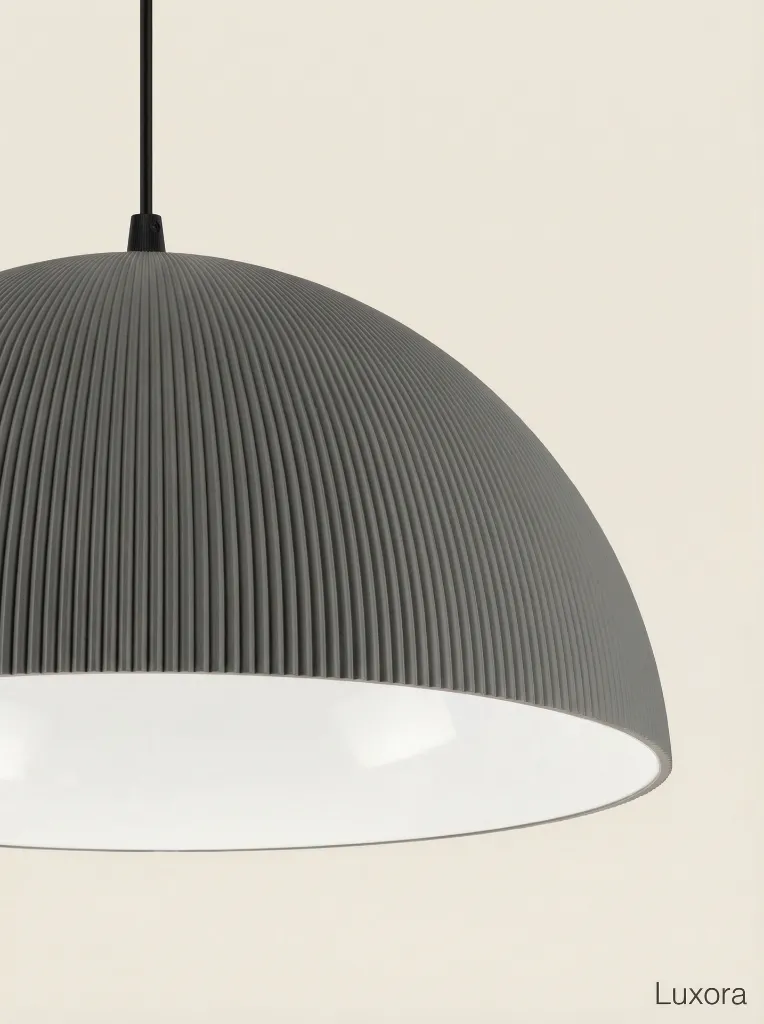 Black Fluted Pendant Lamp Detail Shot.webp