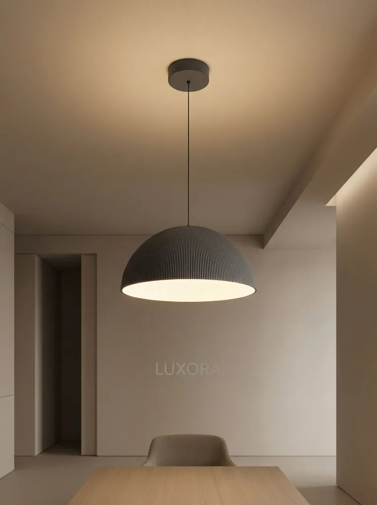 Black Fluted Pendant Lamp Installation.webp
