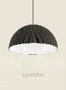 Black Fluted Pendant Lamp Three-Quarter Angle.webp