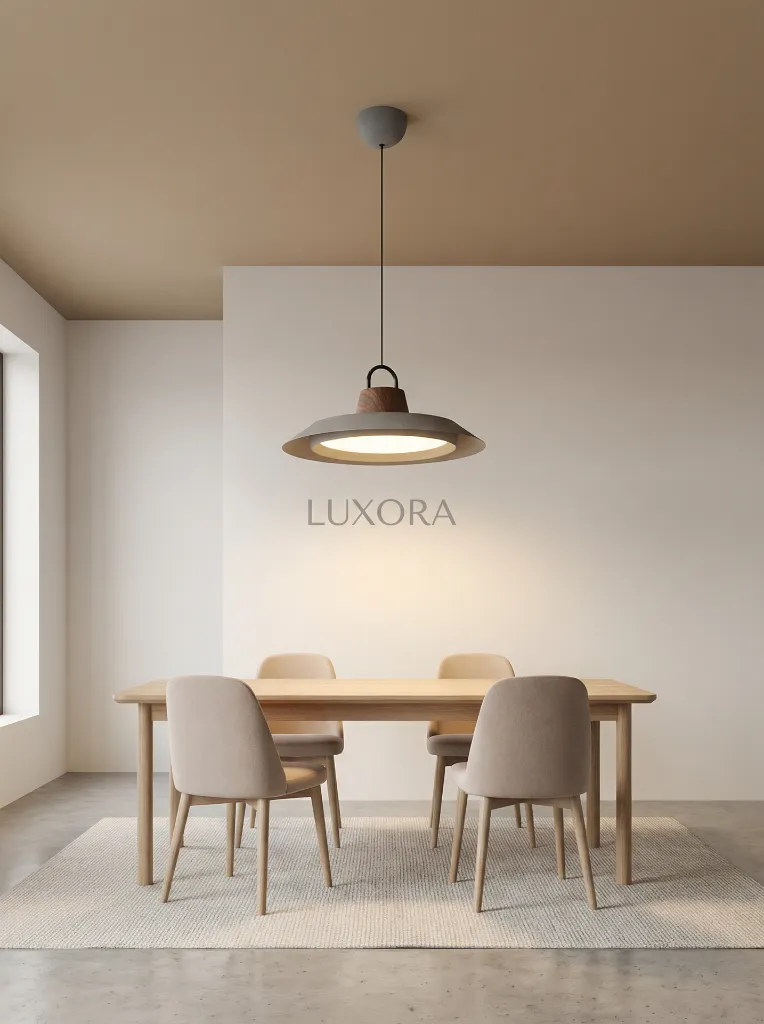 Gray Metal Wood Pendant Lamp Installation.webp