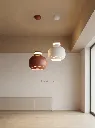 Red and White Cylindrical Pendant Lamp Installation.webp