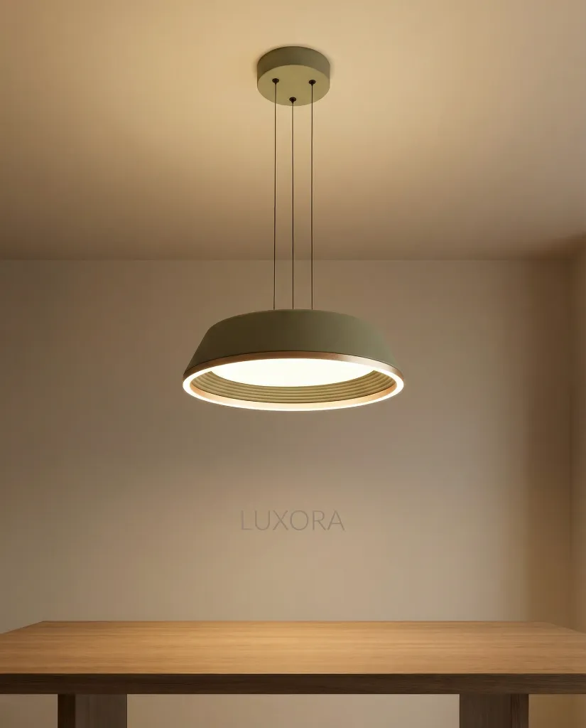 Olive Green Gold Pendant Lamp Installation.webp