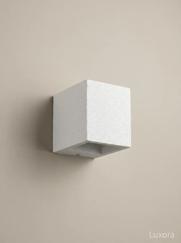 White Wall Light OFF Side - Luxora.webp