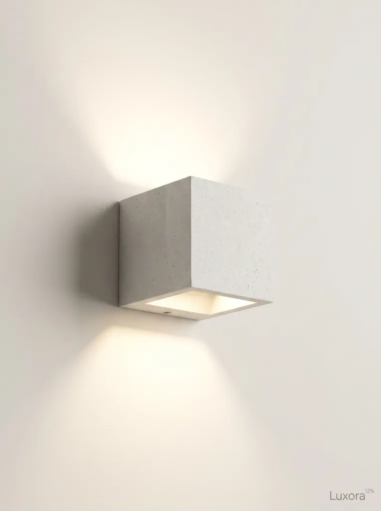 White Wall Light ON Side - Luxora.webp