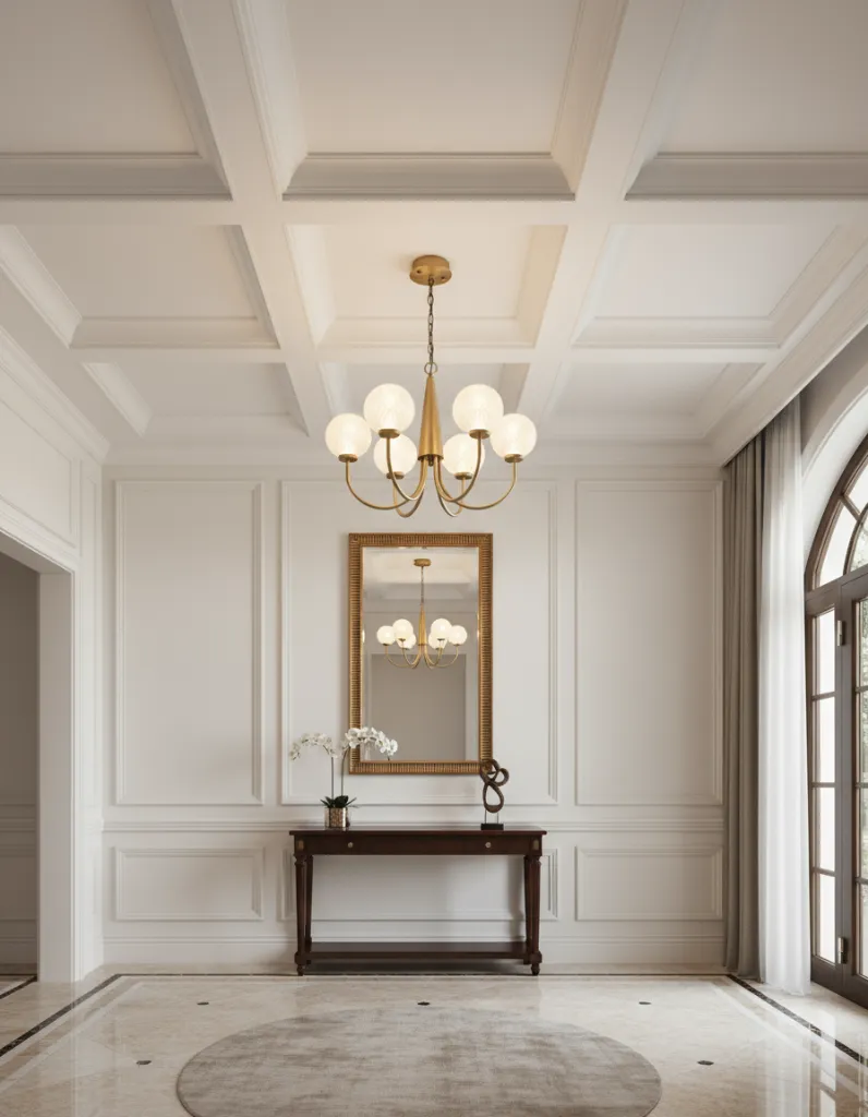 Antique Gold Chandelier in Entryway.webp