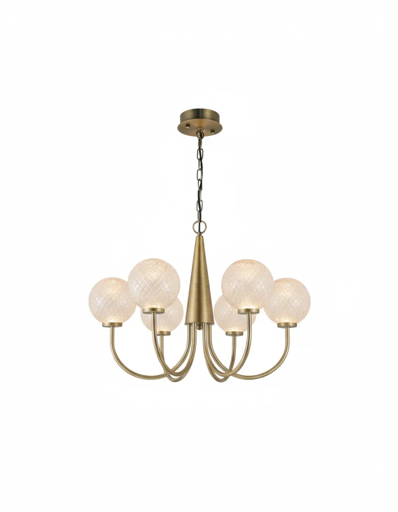 Antique Gold Chandelier White Background.webp