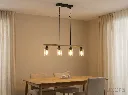 Wooden Beam Pendant Light Dining Room Lifestyle.webp