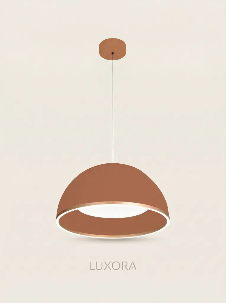 Coffee and Khaki Dome Pendant Lamp Three-Quarter Angle_1.webp