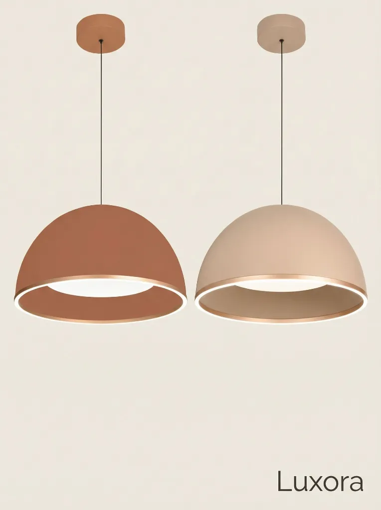 Coffee and Khaki Dome Pendant Lamp Detail Shot.webp