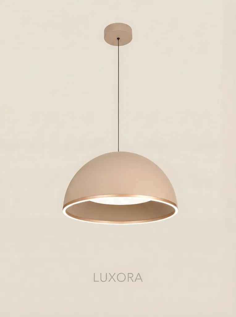 Coffee and Khaki Dome Pendant Lamp Three-Quarter Angle_2.webp