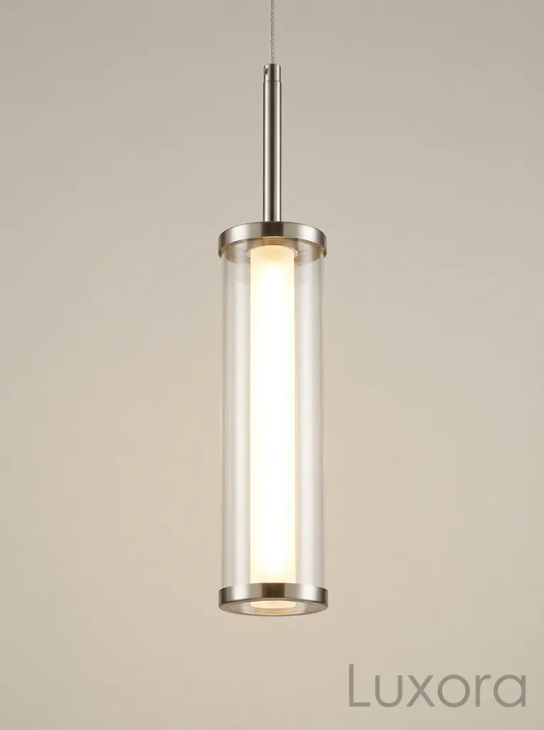 Clear Glass Cylindrical Pendant Light Glass Detail.webp