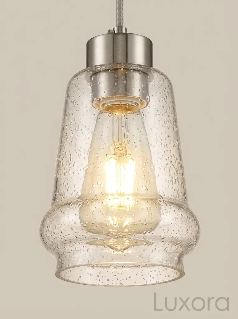 Nickel Pendant Light Glass Texture Detail.webp