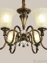 Antique Bronze 5-Arm Chandelier Crystal Accent Detail.webp