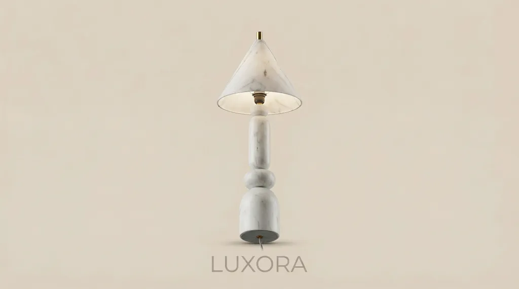 Table Lamp White Marble Conical Bottom Profile.webp