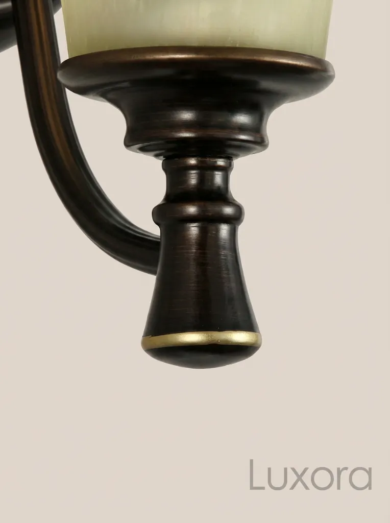 Dark Bronze Wall Sconce Finial Detail.webp