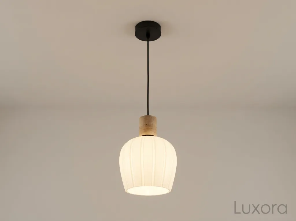 White Ribbed Pendant Centered Hero.webp