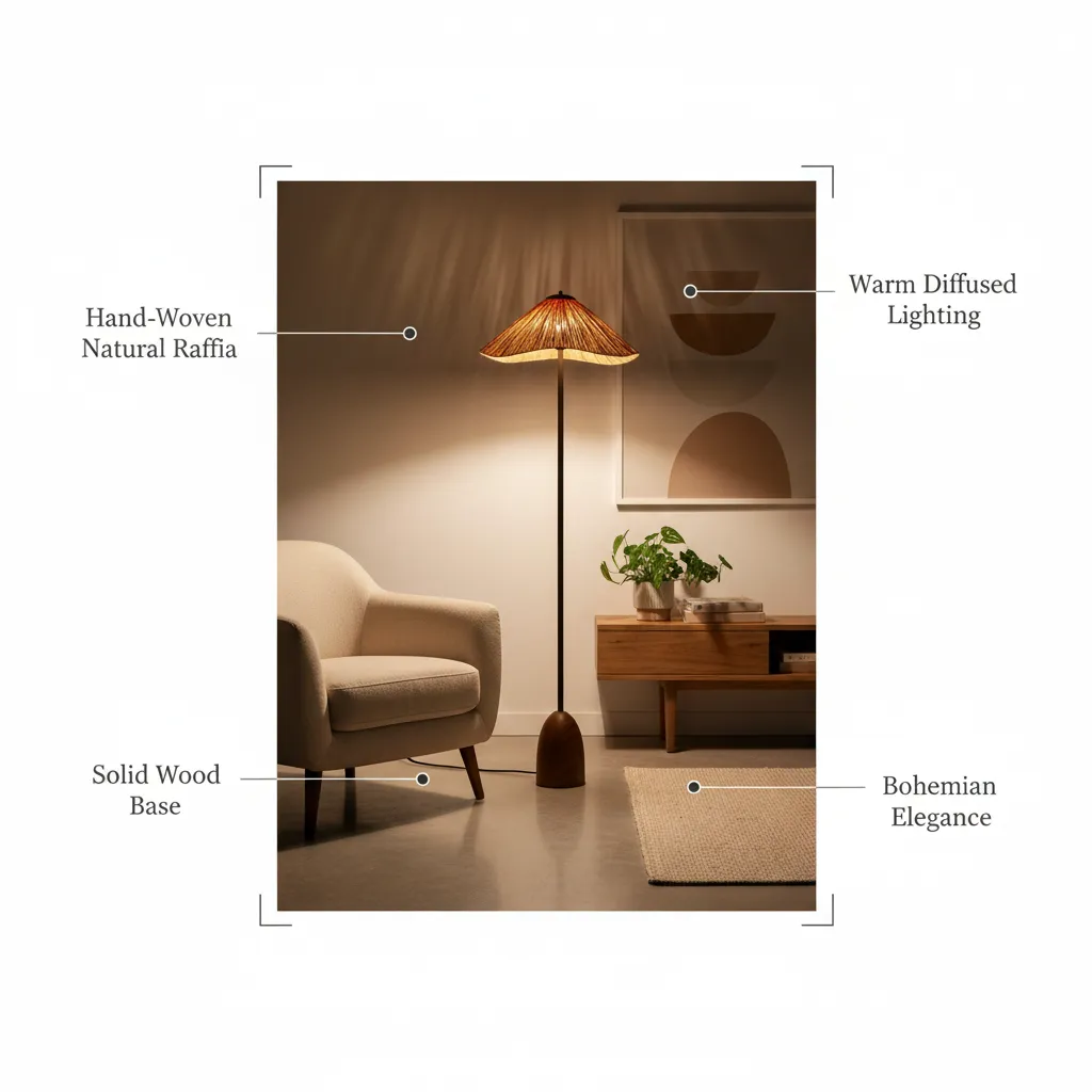 Natural Fiber Floor Lamp - Benefits.webp